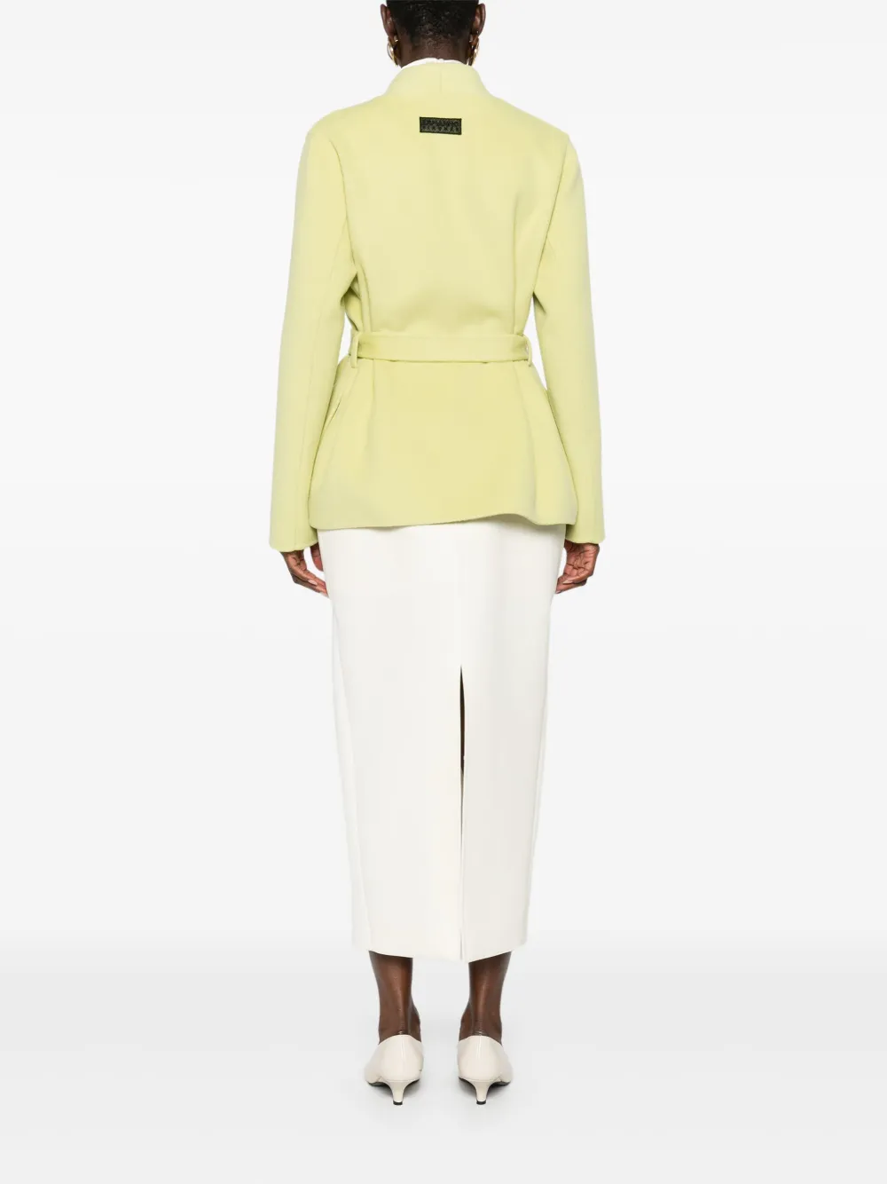 ERMANNO FIRENZE Jas met ceintuur Geel