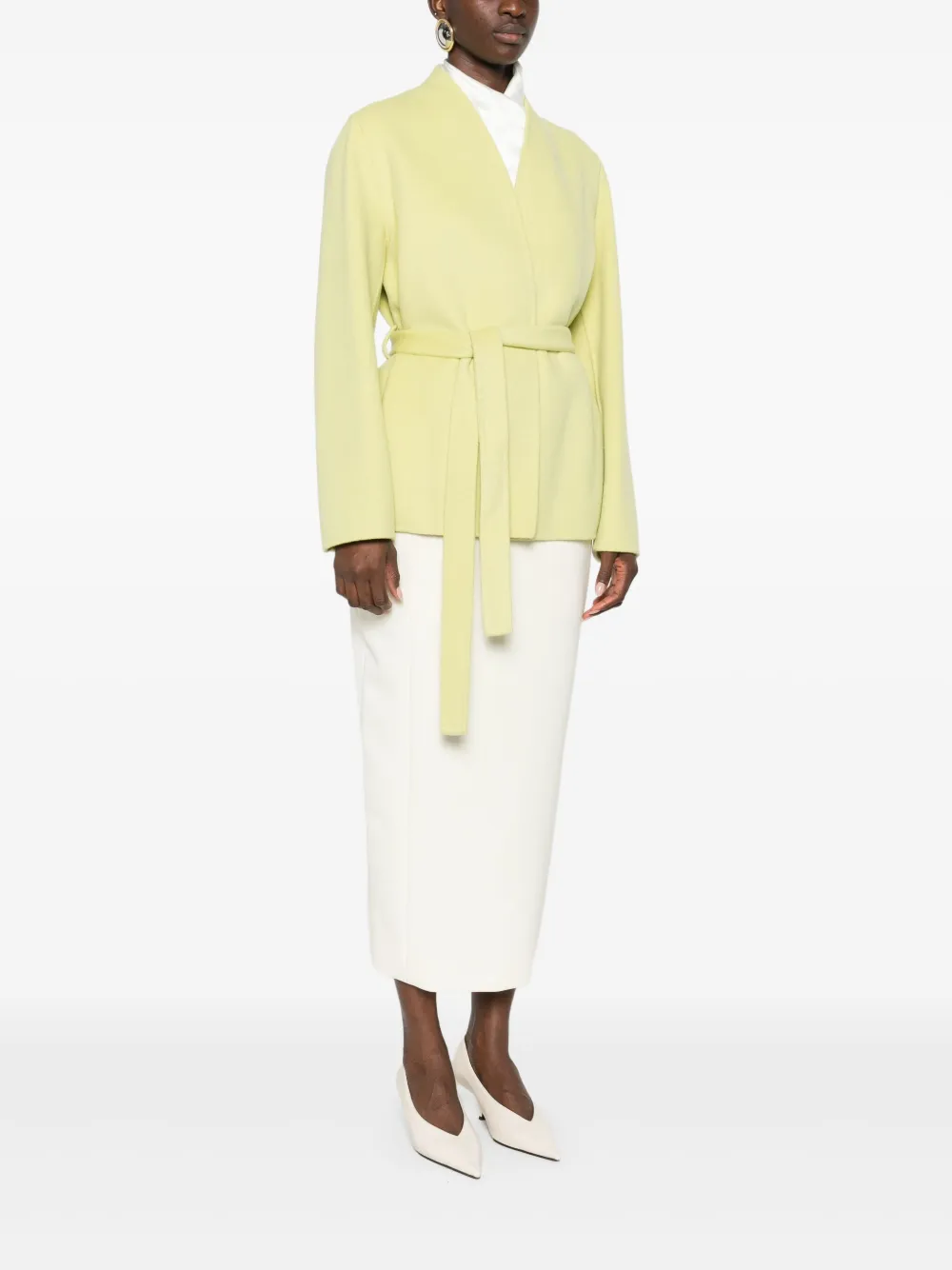 ERMANNO FIRENZE Jas met ceintuur Geel