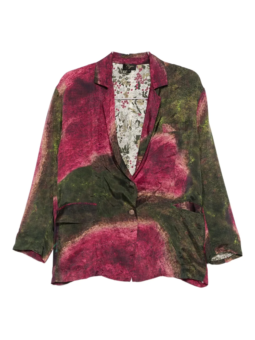 YAVI abstract-pattern blazer | Green | Image 1