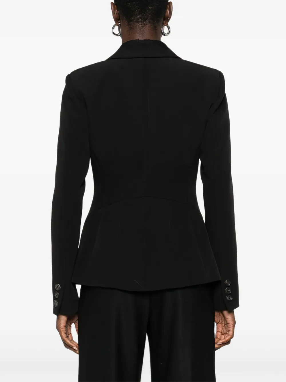 ERMANNO FIRENZE Jack met enkele rij knopen en kant Zwart