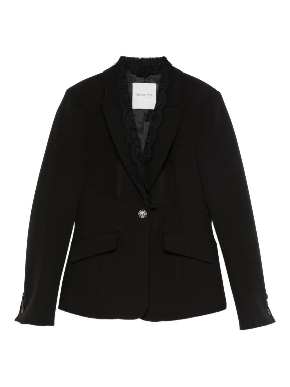 ERMANNO FIRENZE  lace-detail single-breasted jacket | Black | Image 1