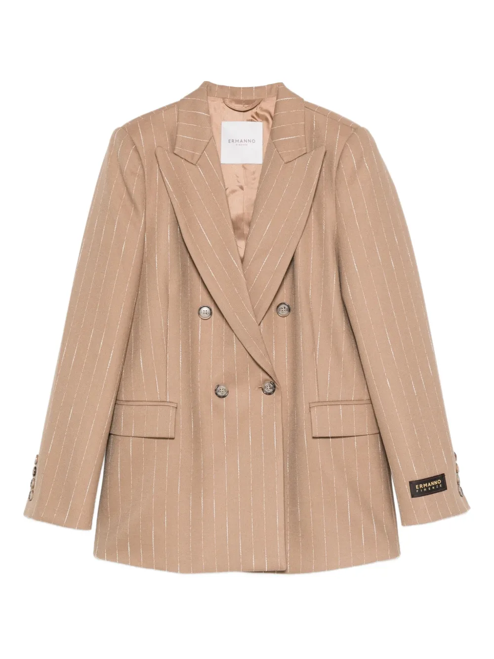ERMANNO FIRENZE  double-breasted striped blazer | Neutrals | Image 1