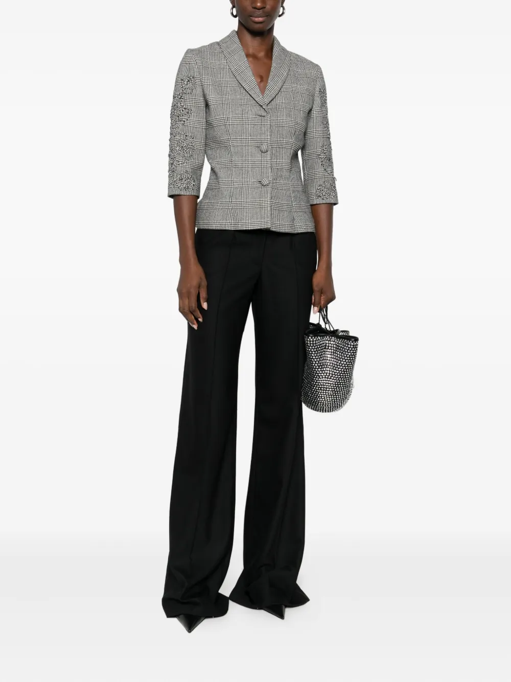 ERMANNO FIRENZE  check-print embellished jacket | Blazers | Image 2