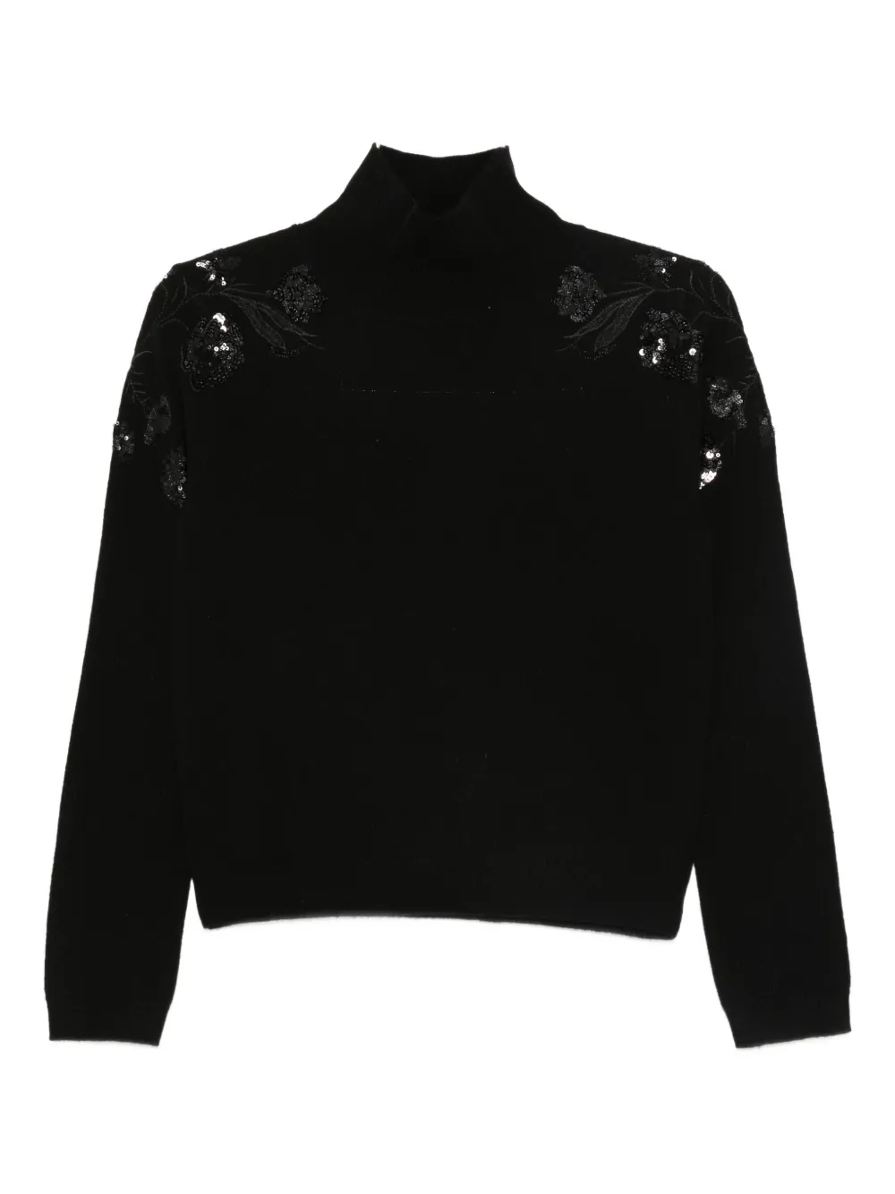 Ermanno Firenze Turtleneck Long-sleeved Sweater In Black