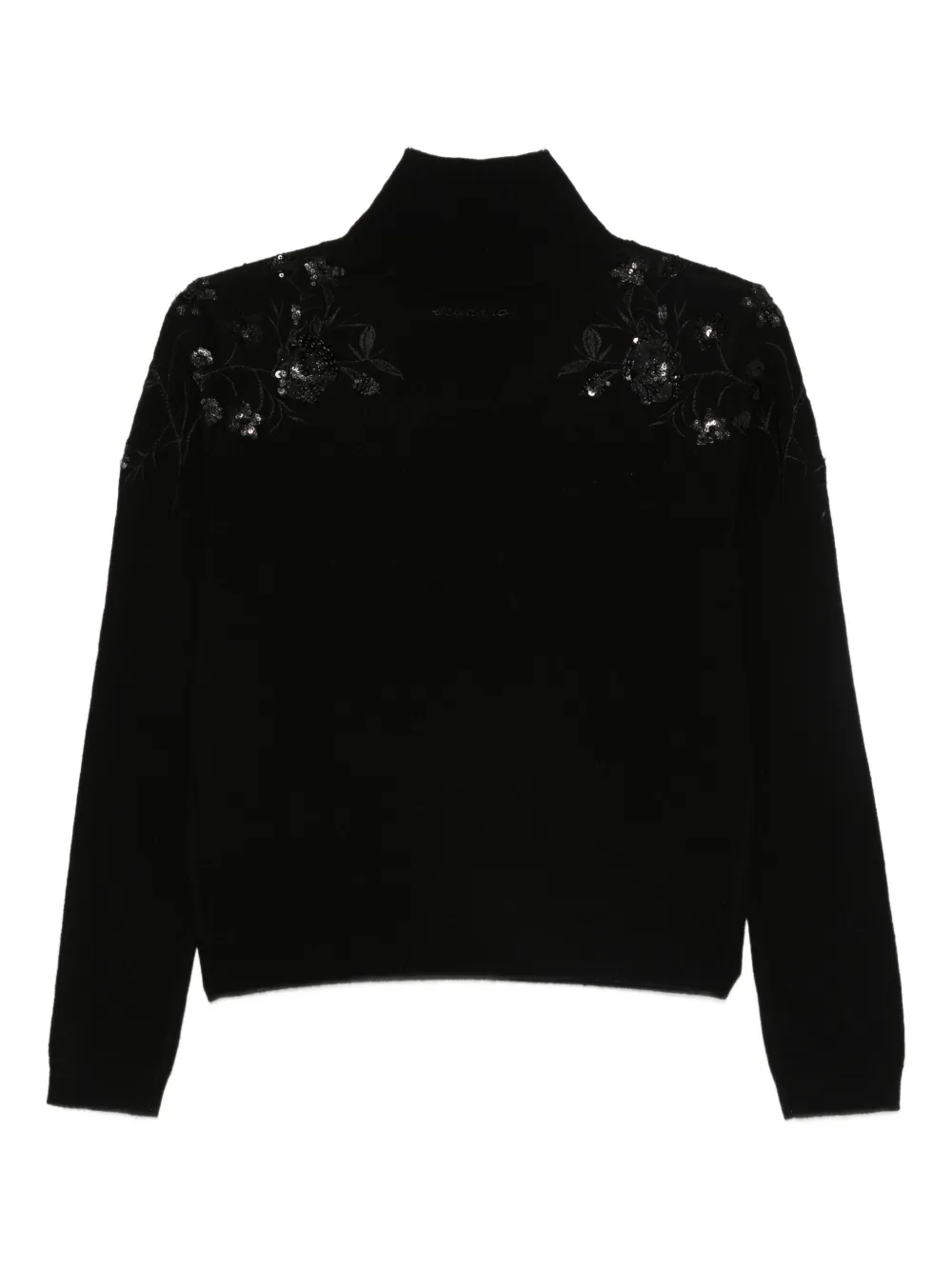 Ermanno Firenze Turtleneck Long-sleeved Sweater In Black