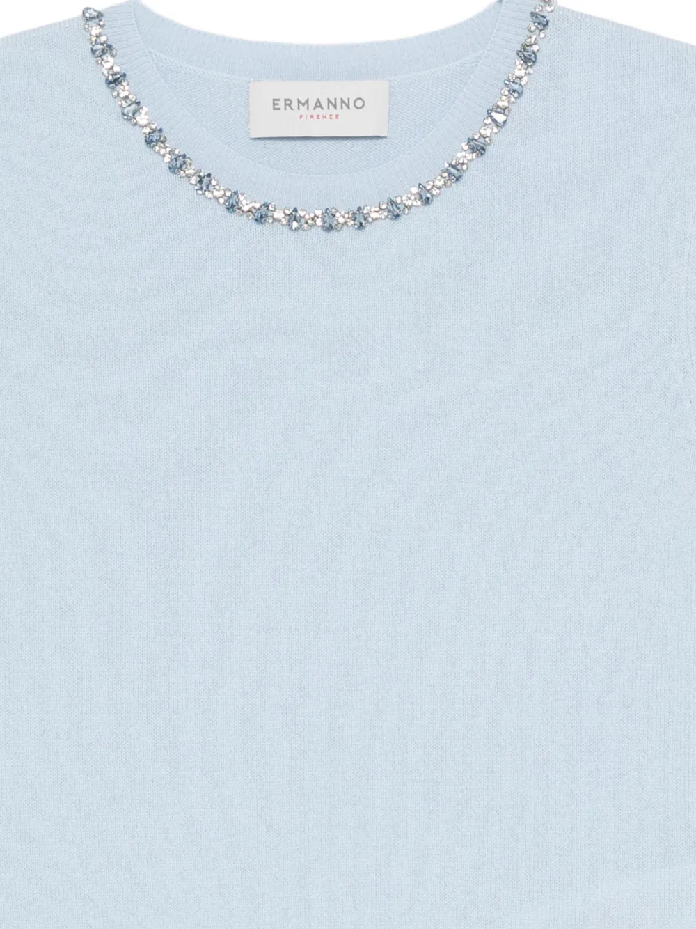 ERMANNO FIRENZE Sweater verfraaid met kristallen Blauw