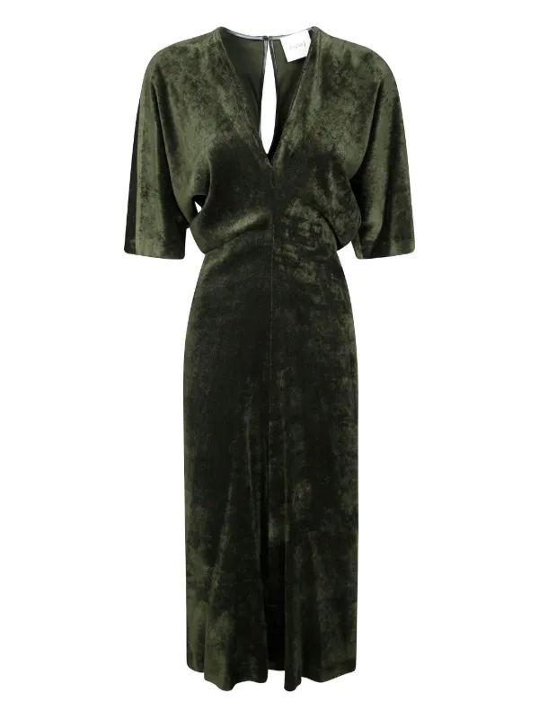 slim fit dress slacks MONSOON Belle Bow Sleeve Velvet Midi Dress Green UK 12 – Reliked main image 1