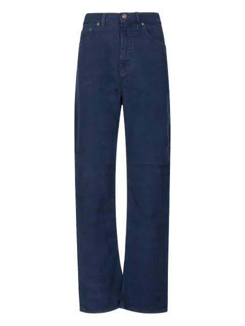 Victoria Beckham corduroy-effect logo-patch jeans