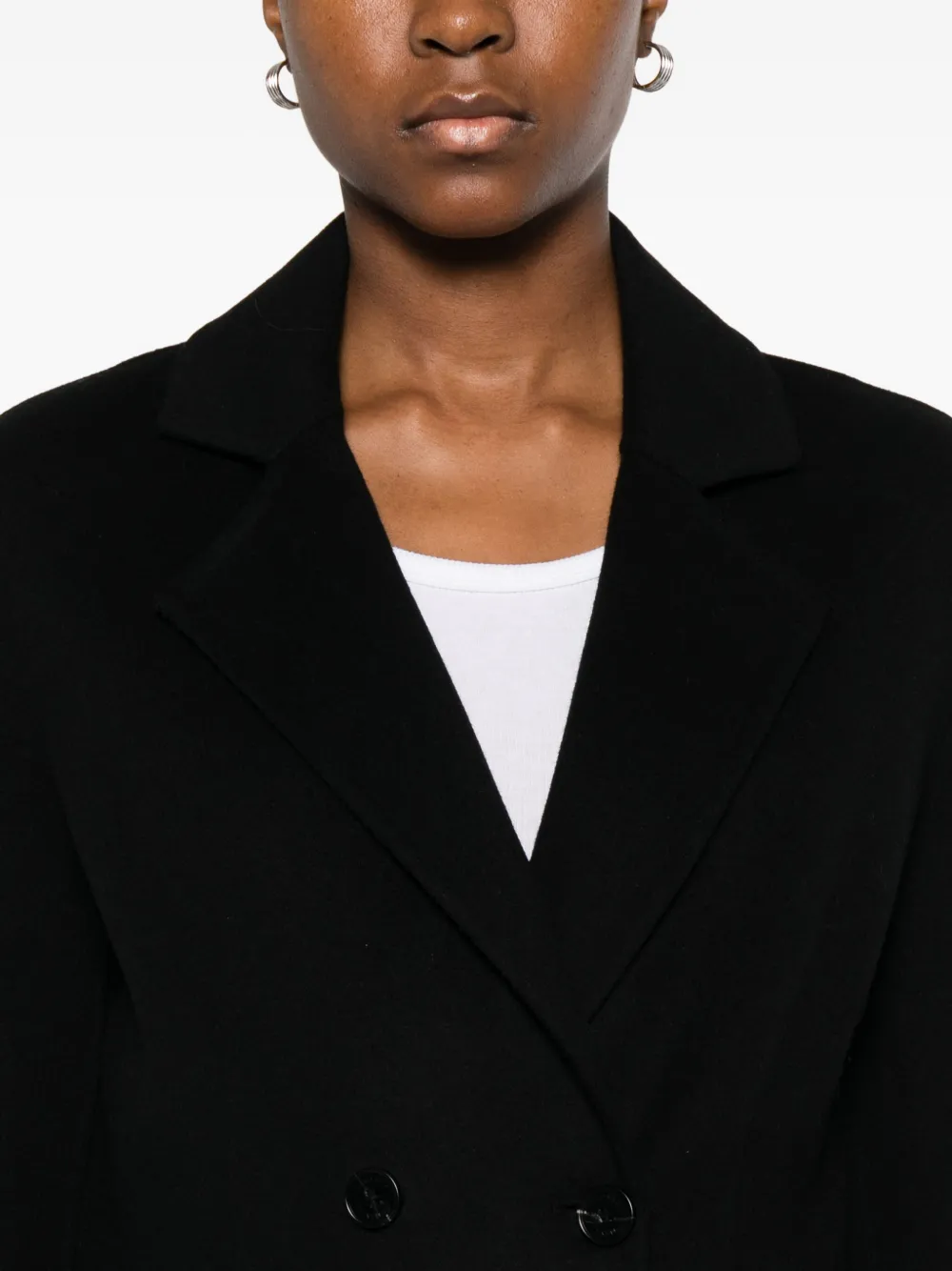 Ermanno Firenze Double-breasted Coat In Black