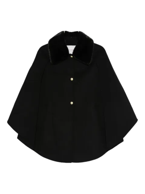 ERMANNO FIRENZE  faux-fur collar buttoned cape coat