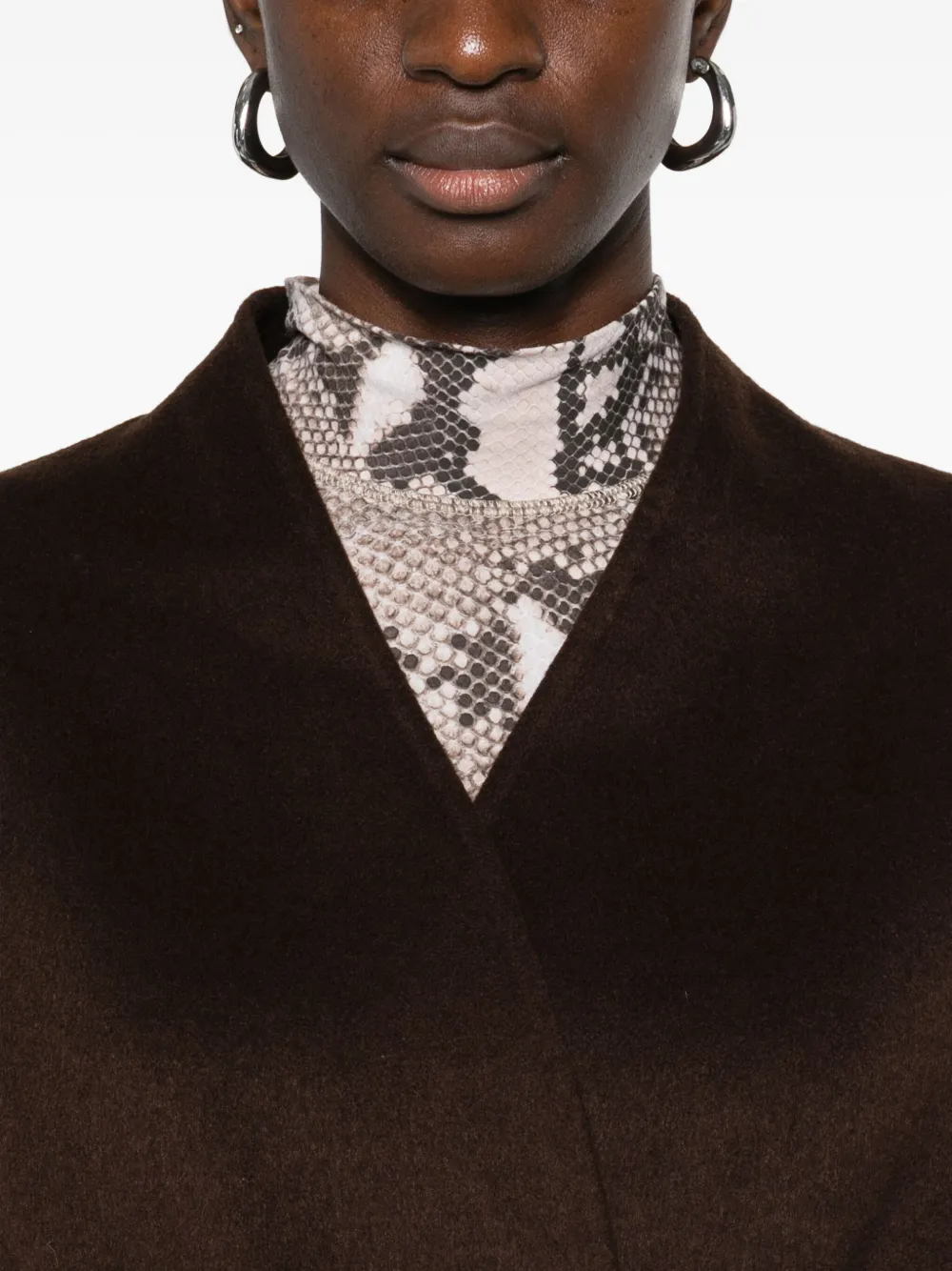 Ermanno Firenze Belted Coat In Brown