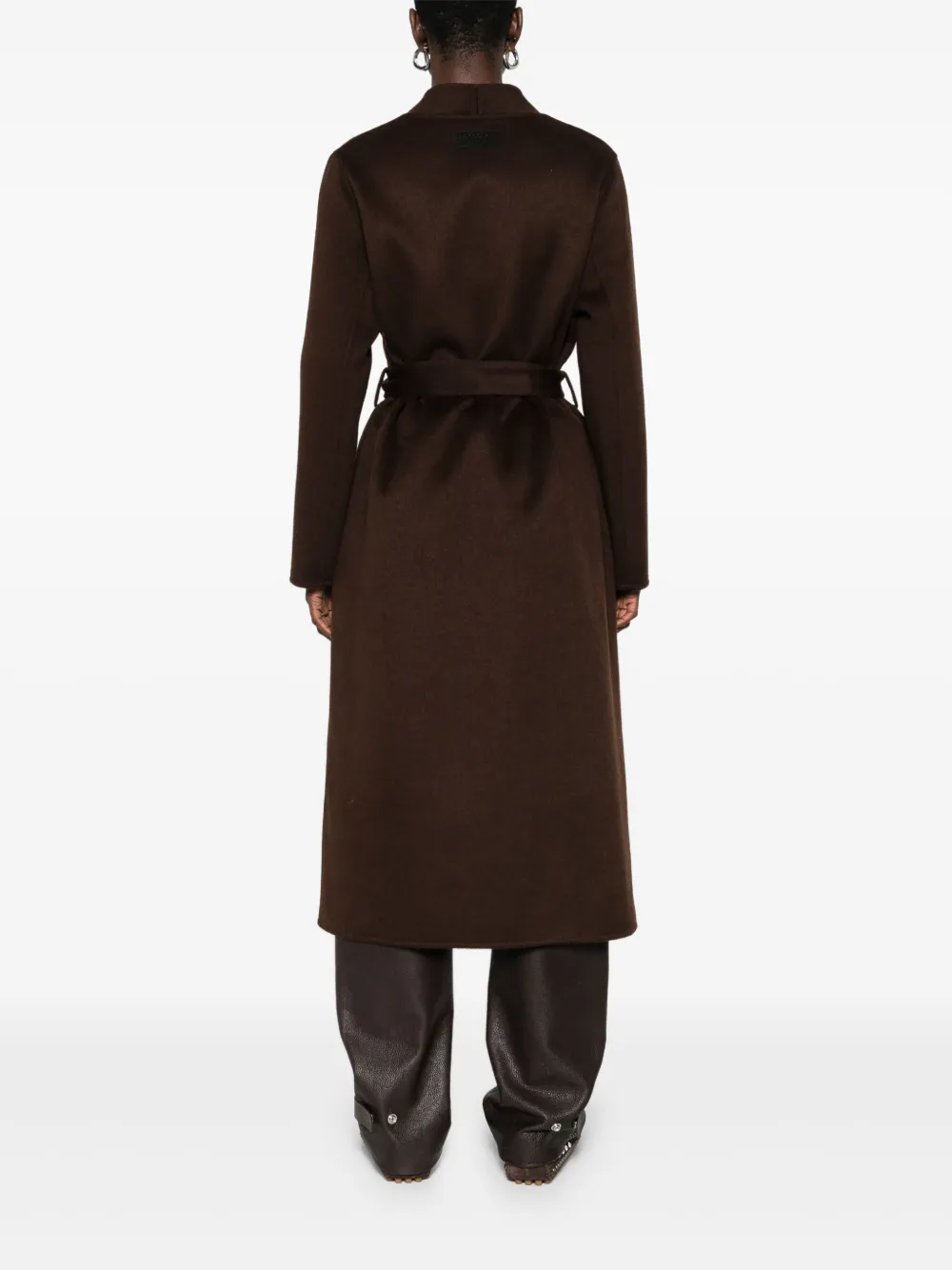 Ermanno Firenze Belted Coat In Brown