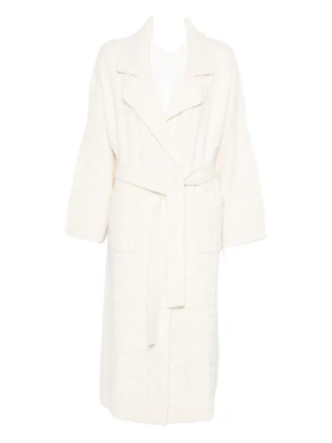 ERMANNO FIRENZE  cable-knit belted cardi-coat