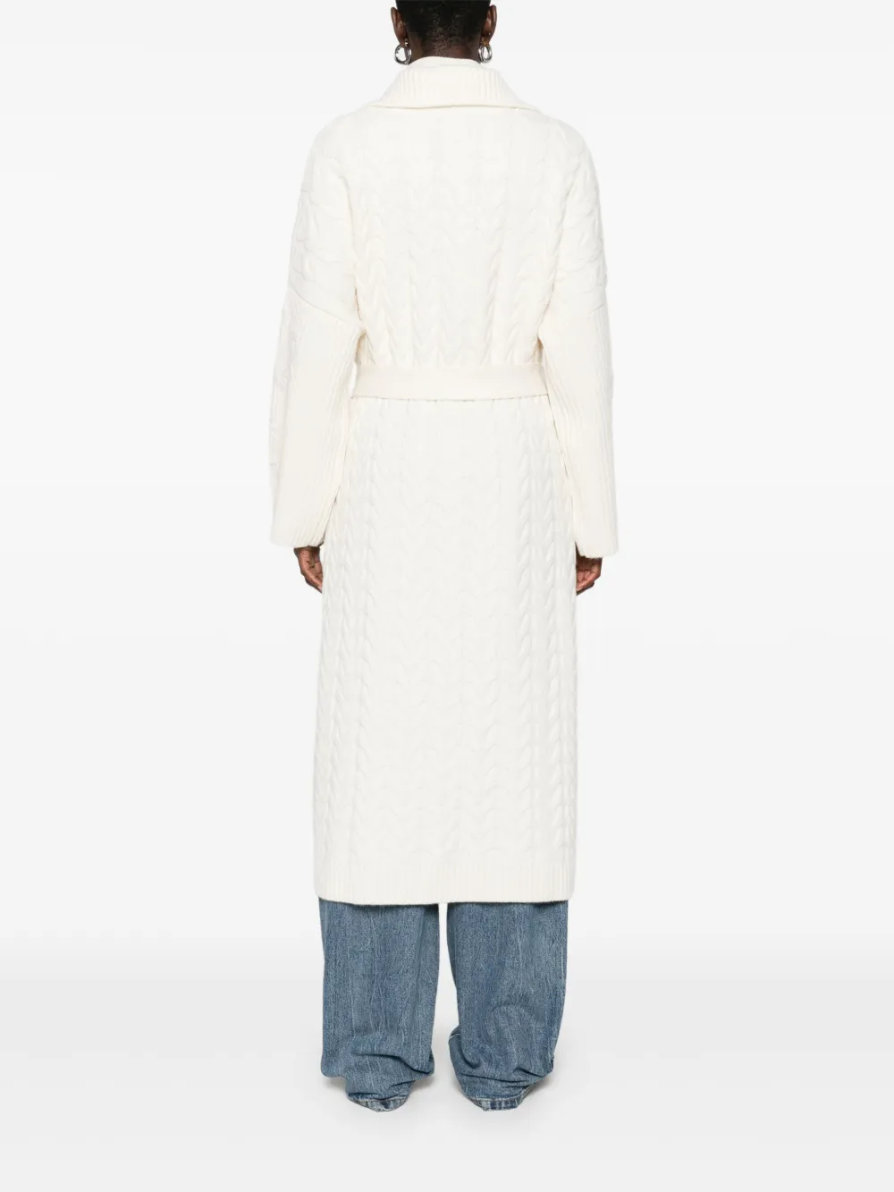 ERMANNO FIRENZE Kabelgebreide vestjas Beige