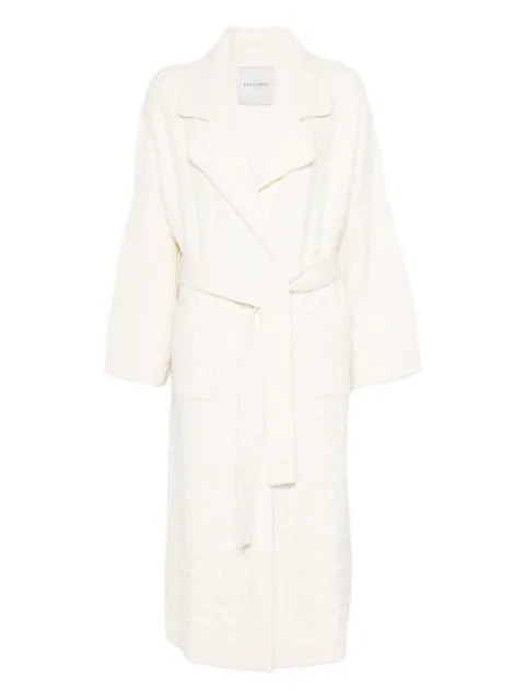 ERMANNO FIRENZE  cable-knit belted cardi-coat