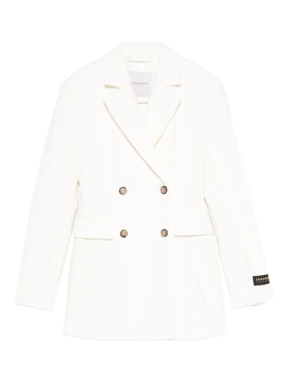 Ermanno Firenze Double-breasted Blazer In White