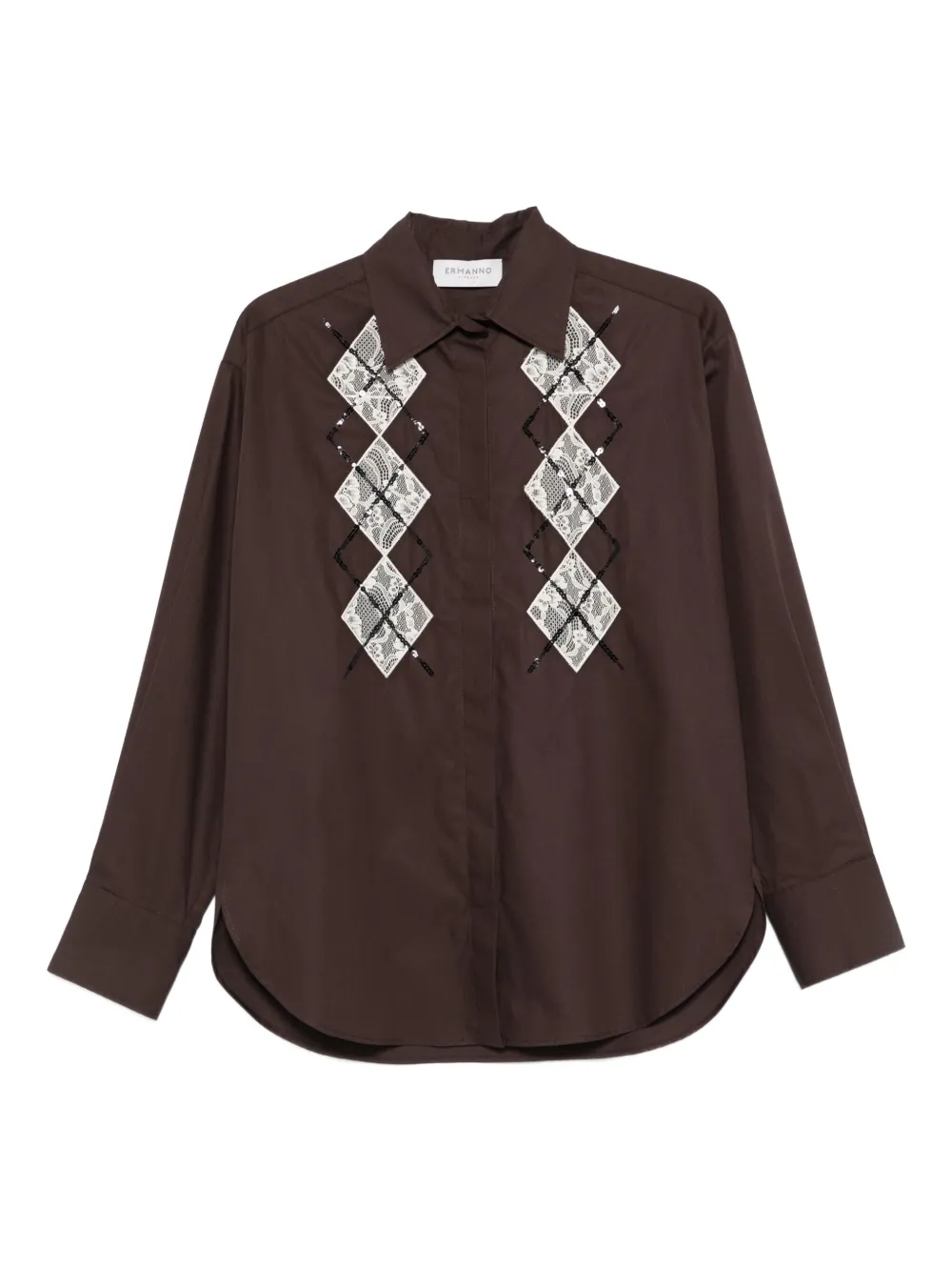 ERMANNO FIRENZE  sequin-embellished shirt | Brown | Image 1