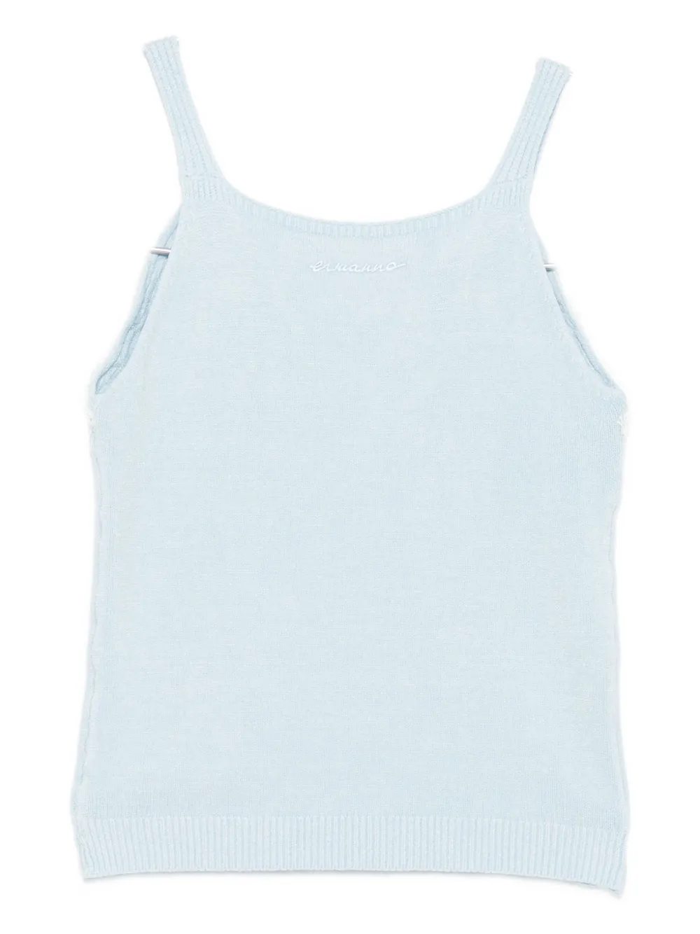 Ermanno Firenze V-neck Tank Top In Blue