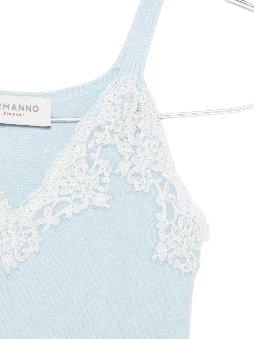 Ermanno Firenze V-neck Tank Top In Blue