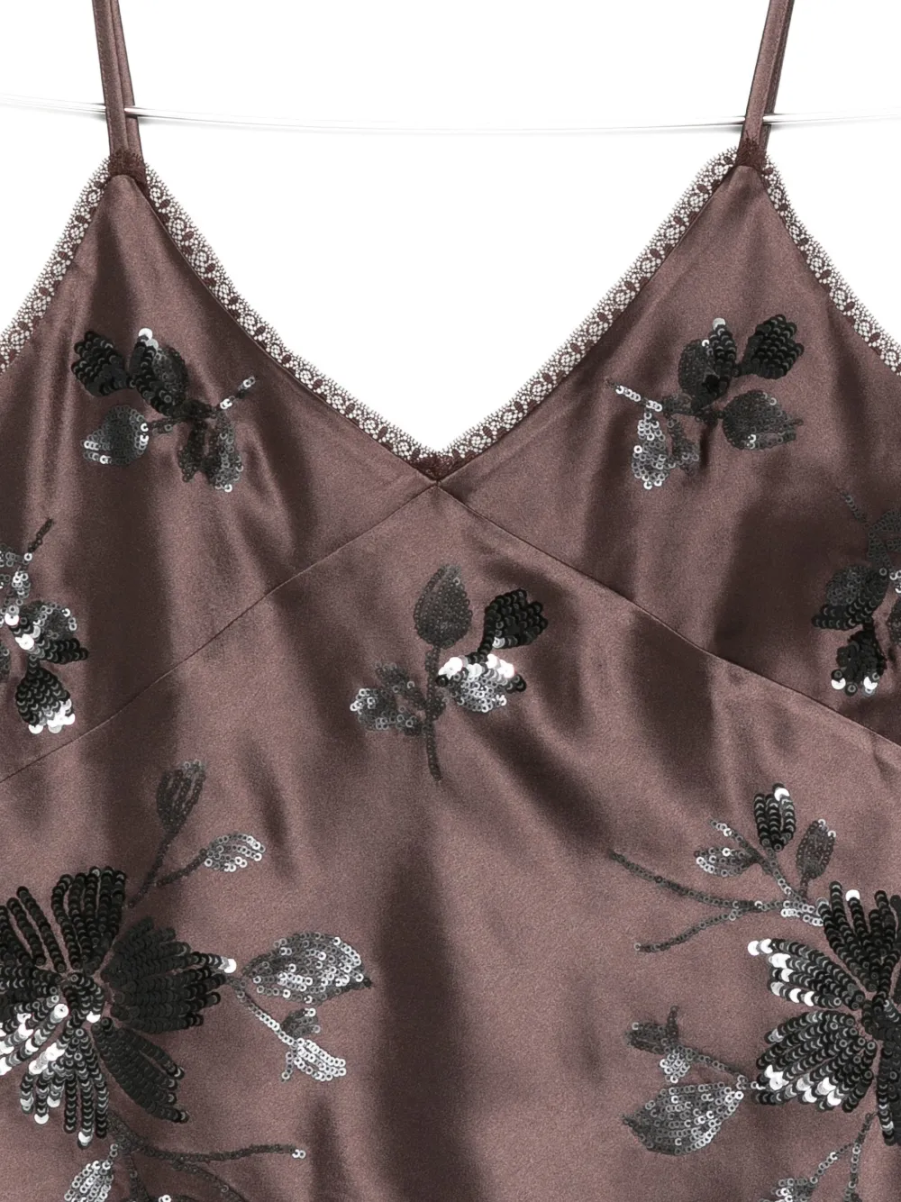 Ermanno Firenze Sequin-embellished Top In Brown