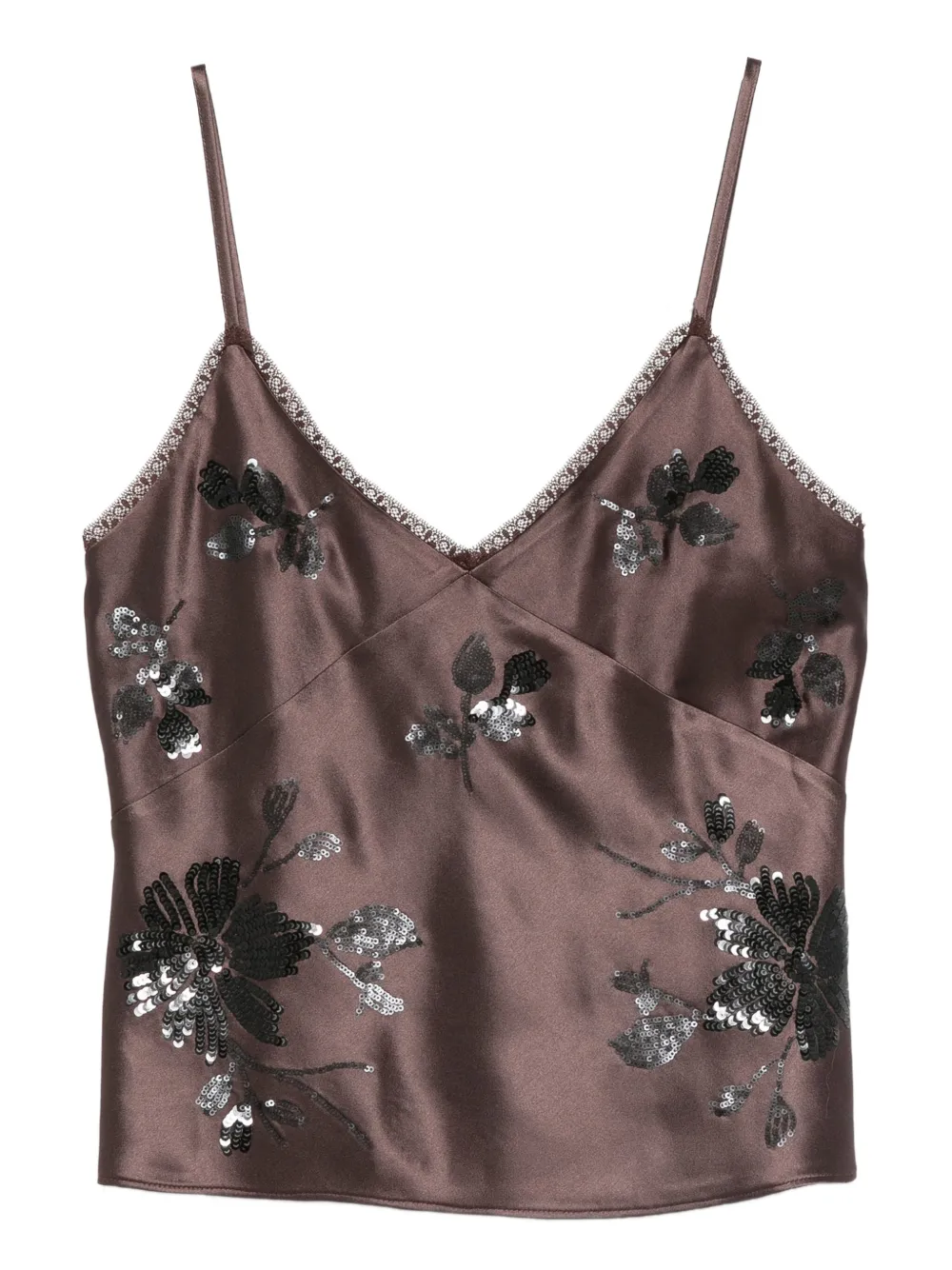 ERMANNO FIRENZE  sequin-embellished top | Brown | Image 1