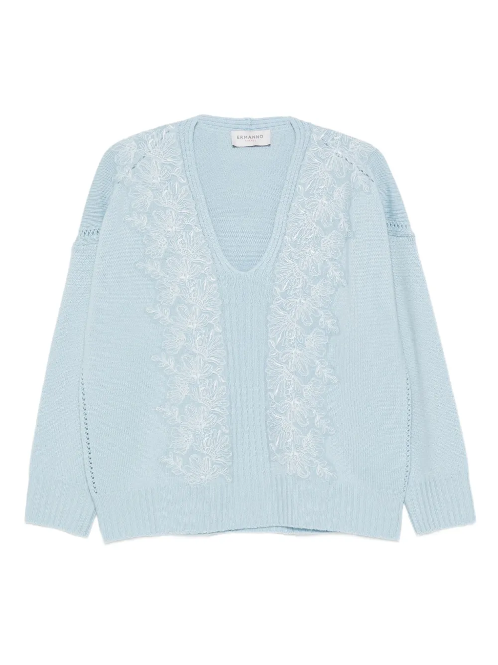 ERMANNO FIRENZE  suéter con cuello en V | azul | Image 1