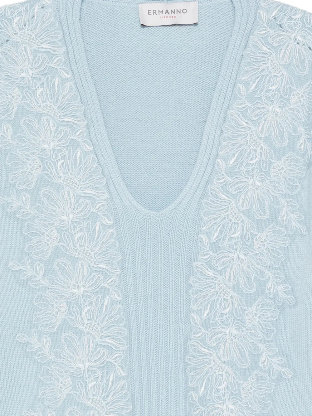 ERMANNO FIRENZE Trui met V-hals Blauw