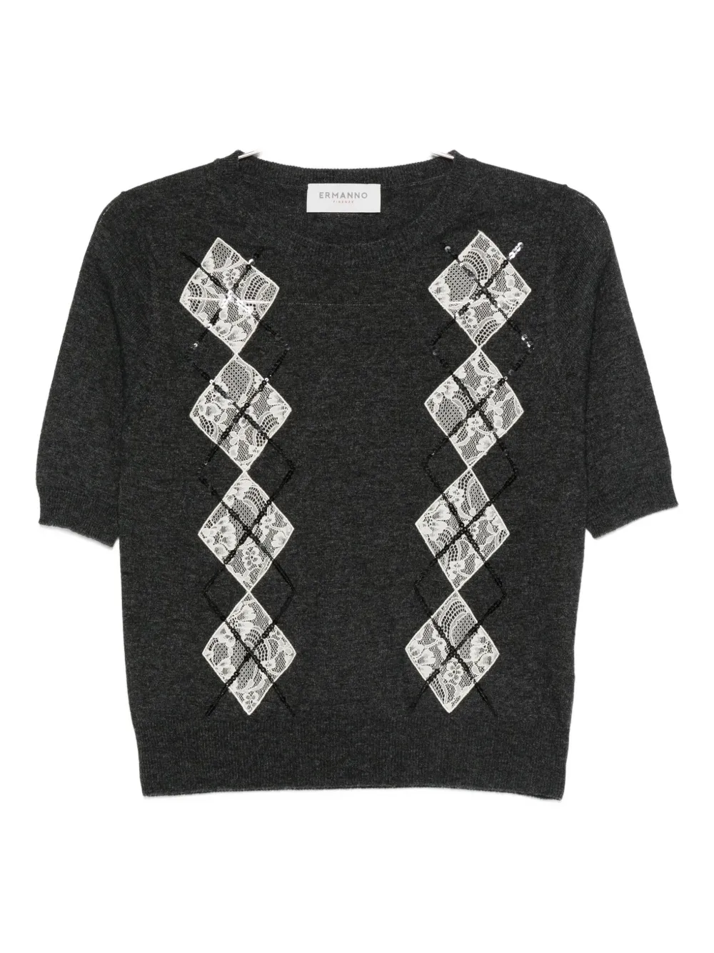 Ermanno Firenze Sequin-embellished Sweater In Gray