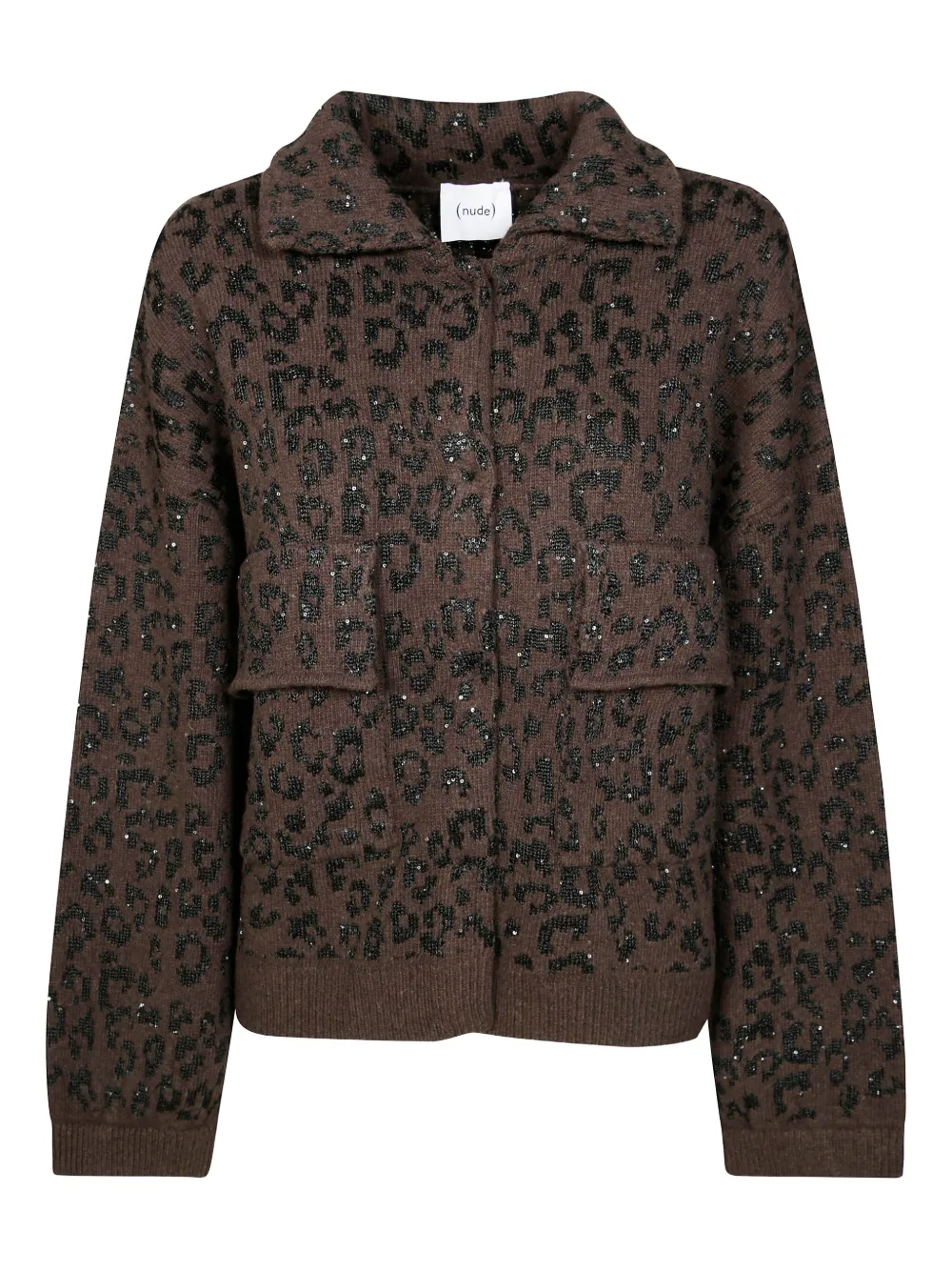 Nude Animal-pattern Cardigan In Brown