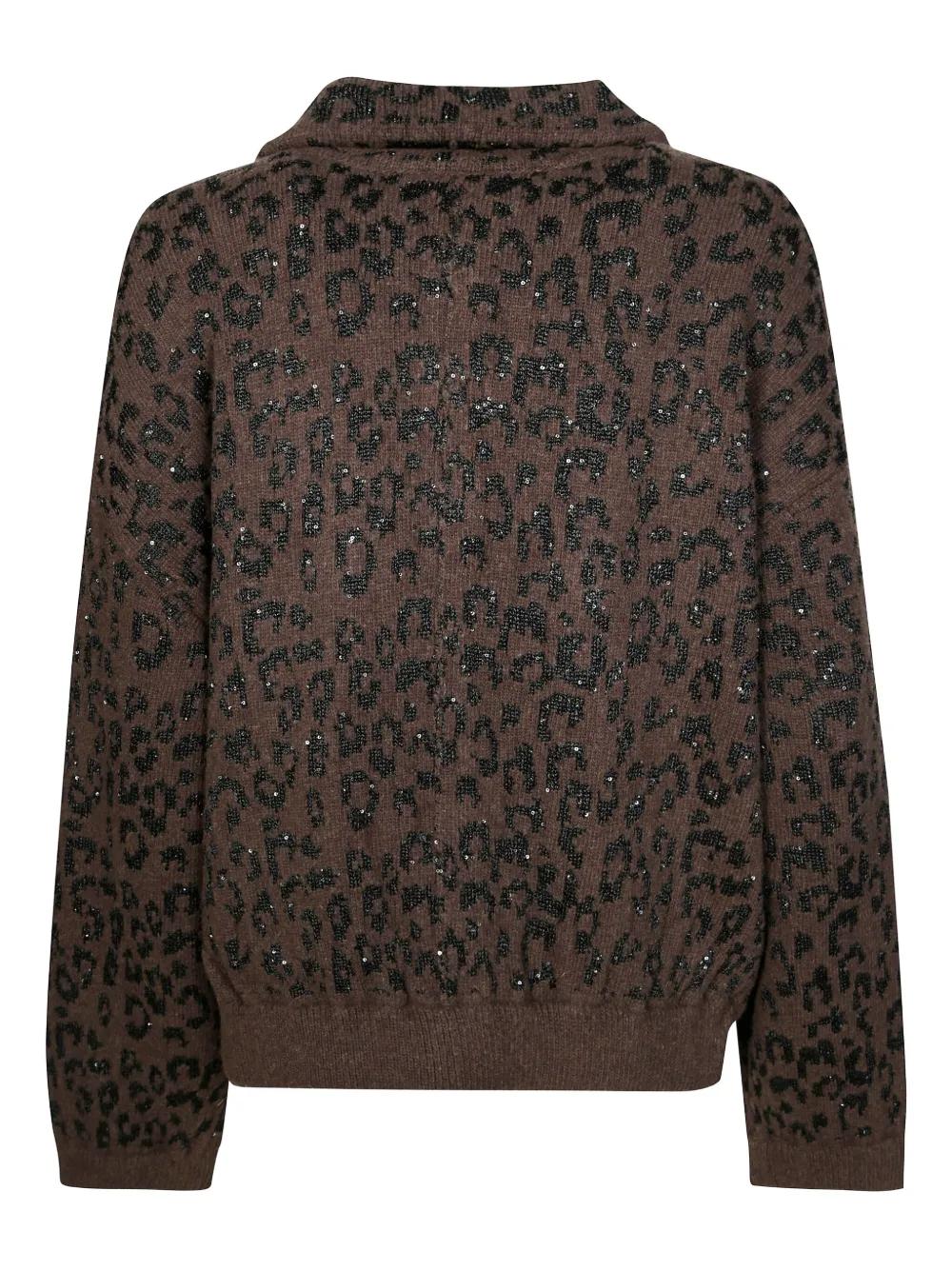Nude Animal-pattern Cardigan In Brown