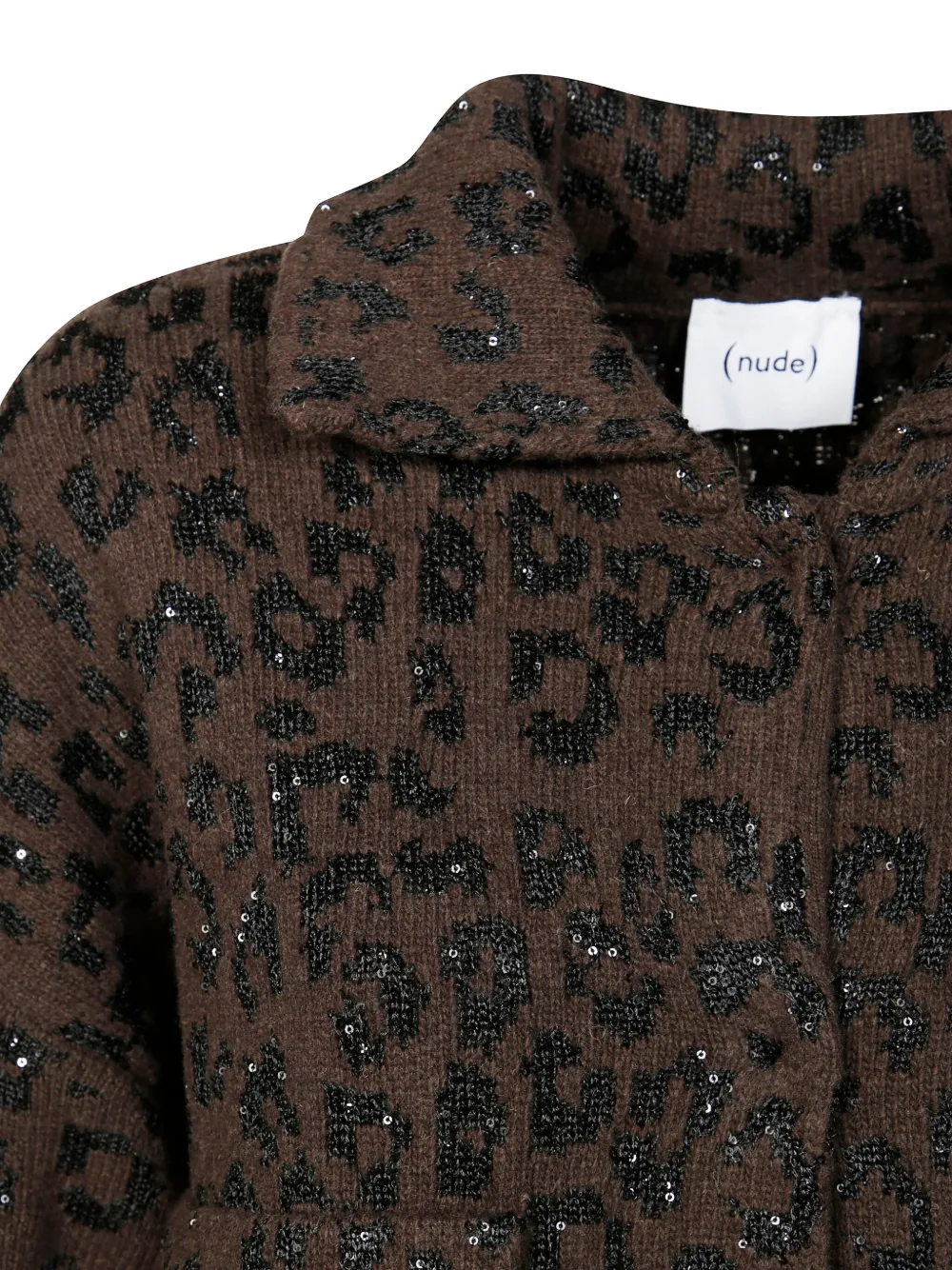 Nude Animal-pattern Cardigan In Brown