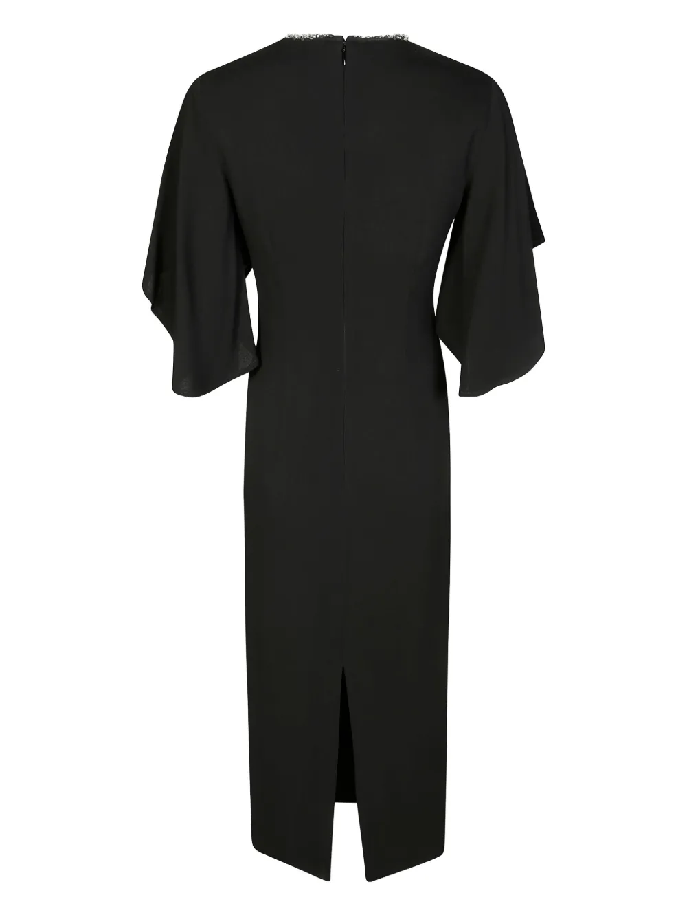 PINKO Scopone embellished-collar midi dress - Zwart