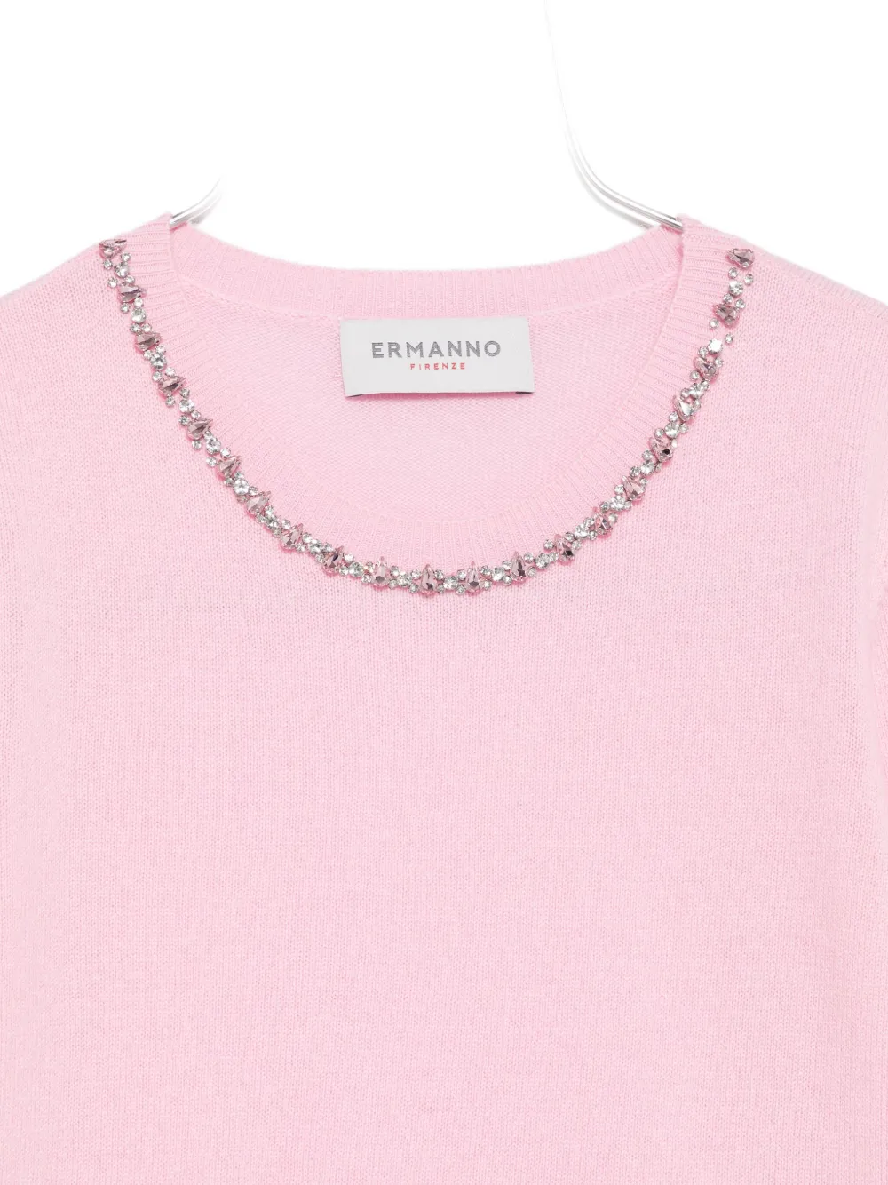 Ermanno Firenze Crystal-embellished Top In Pink