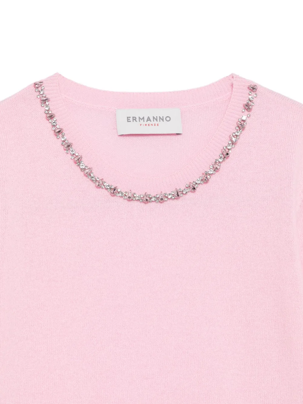 ERMANNO FIRENZE Top met kristallen Roze