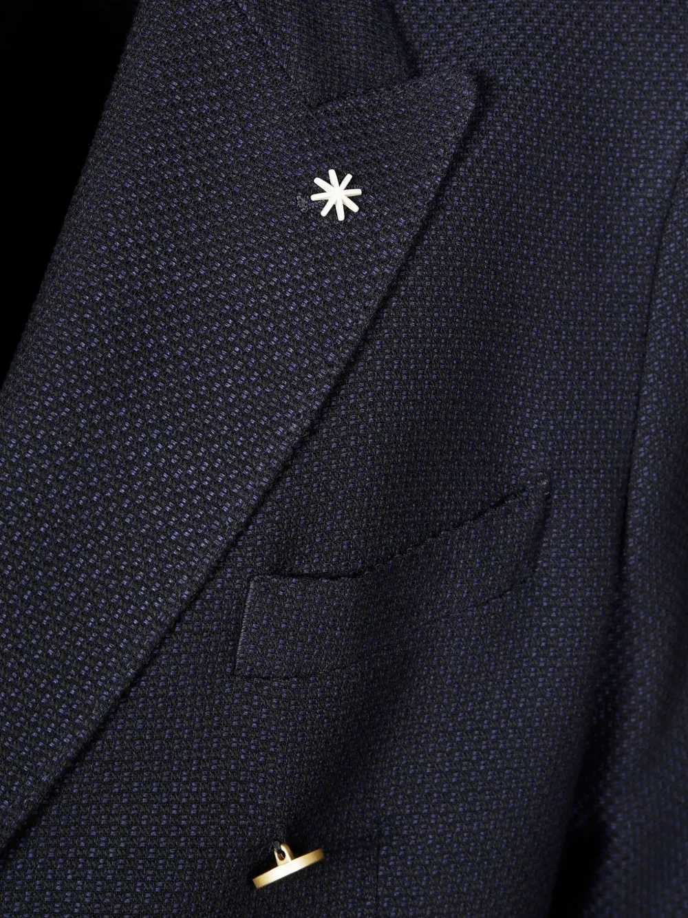 Manuel Ritz Jack met dubbele rij knopen Blauw