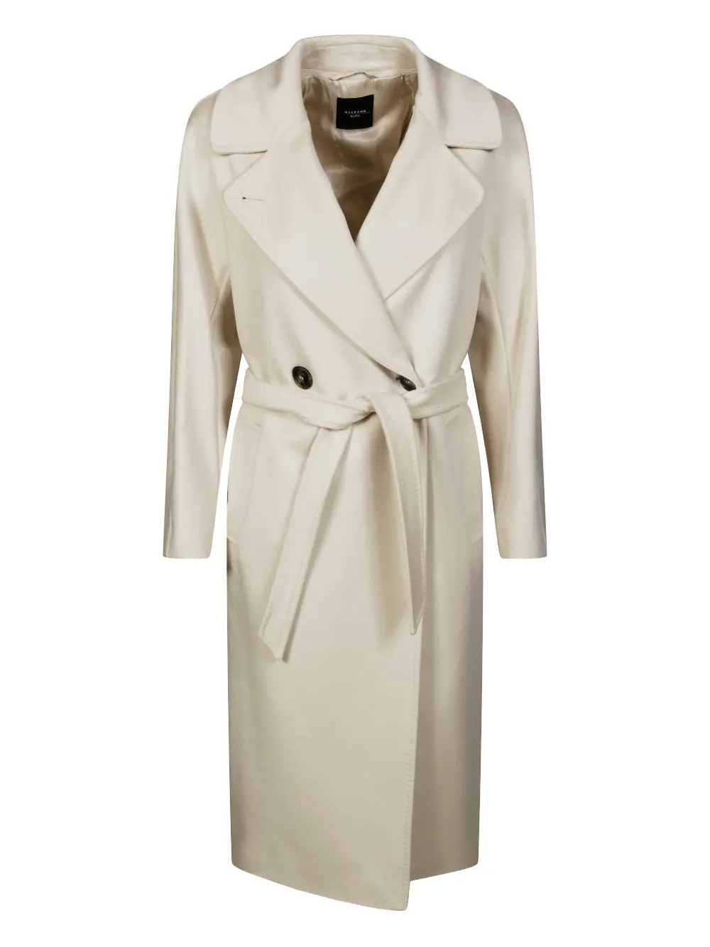 Weekend Max Mara Resina Button-belted Coat In Neutral
