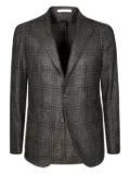 Tagliatore plaid single-breasted wool blazer - Black