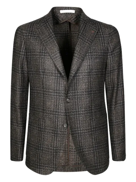 Tagliatore plaid single-breasted wool blazer