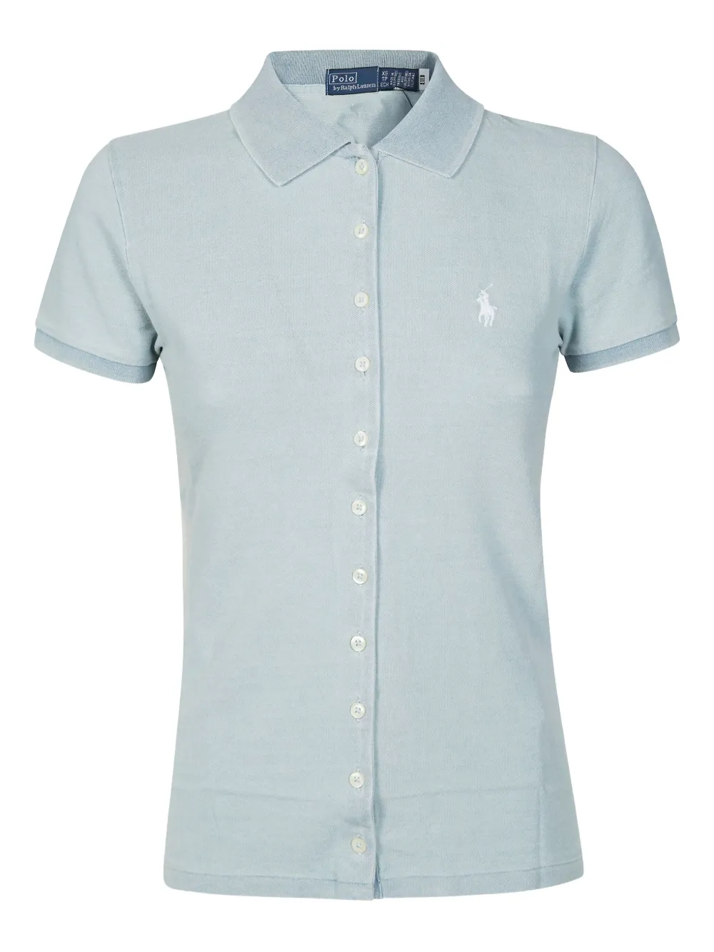 Polo Ralph Lauren Button-up Knit Polo Shirt In Blue