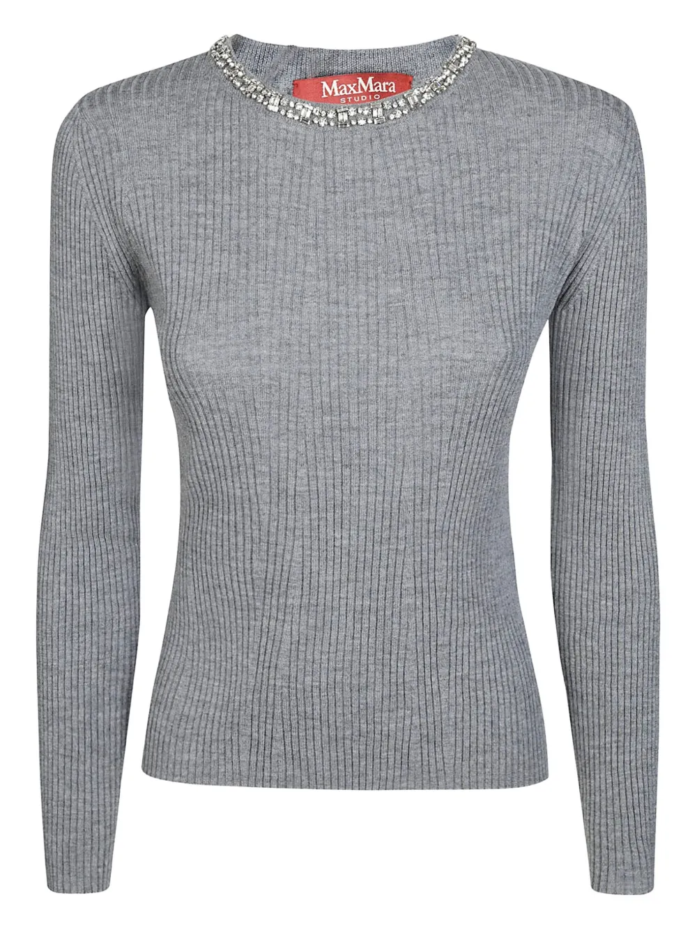 Max Mara suéter de canalé Catone | gris | Image 1