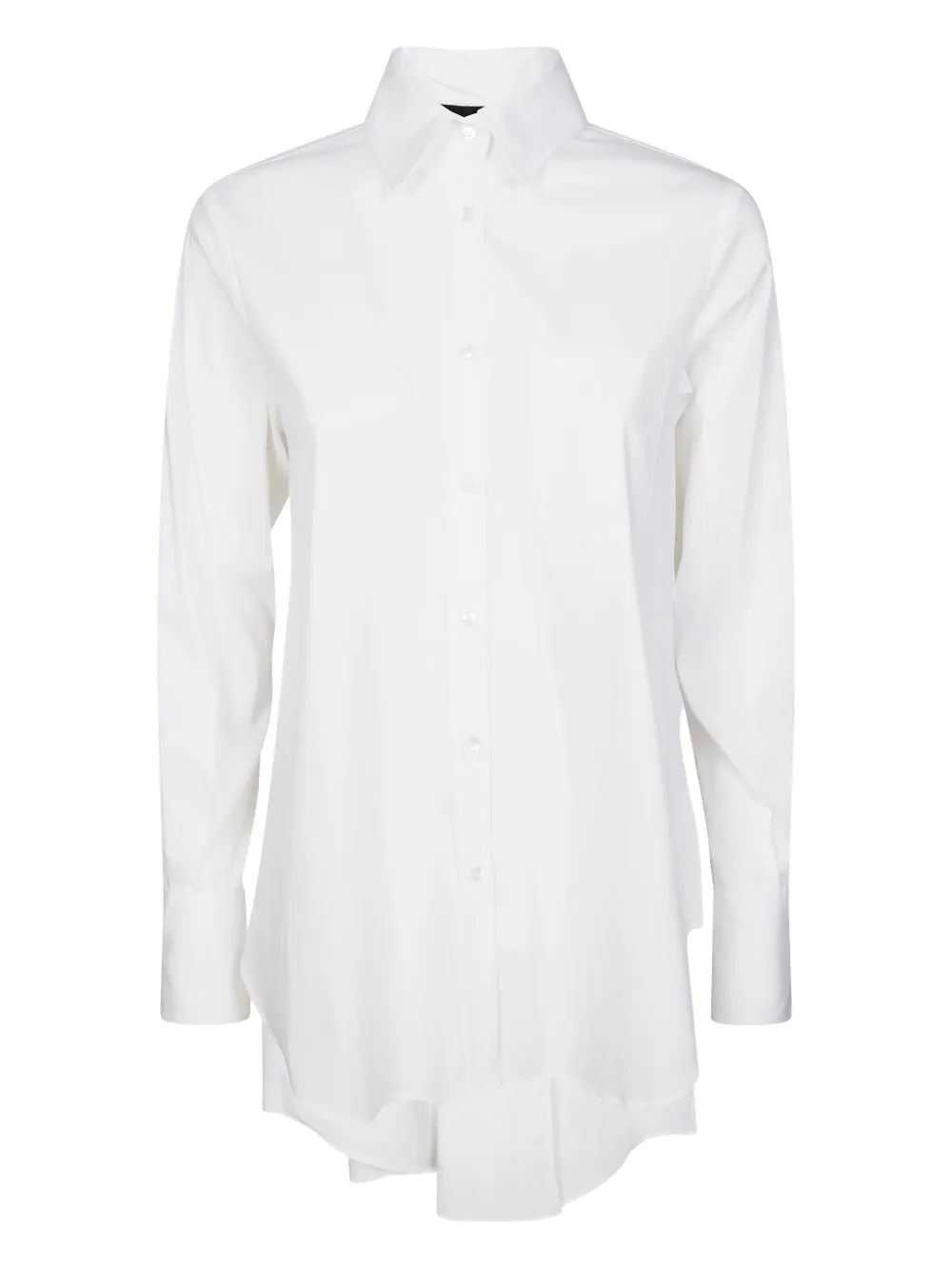 Fit Side-slit Shirt In White