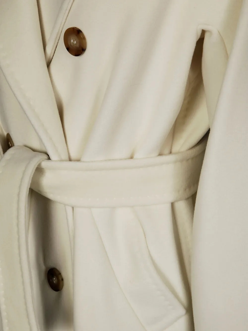 Max Mara Double-breasted Belted Coat Long Sleeves In Neutral