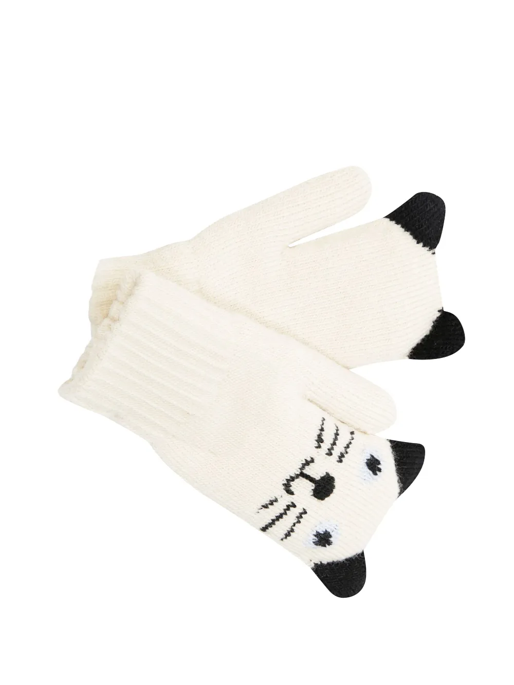 Molo Kenau wanten met kat-applicatie - Beige