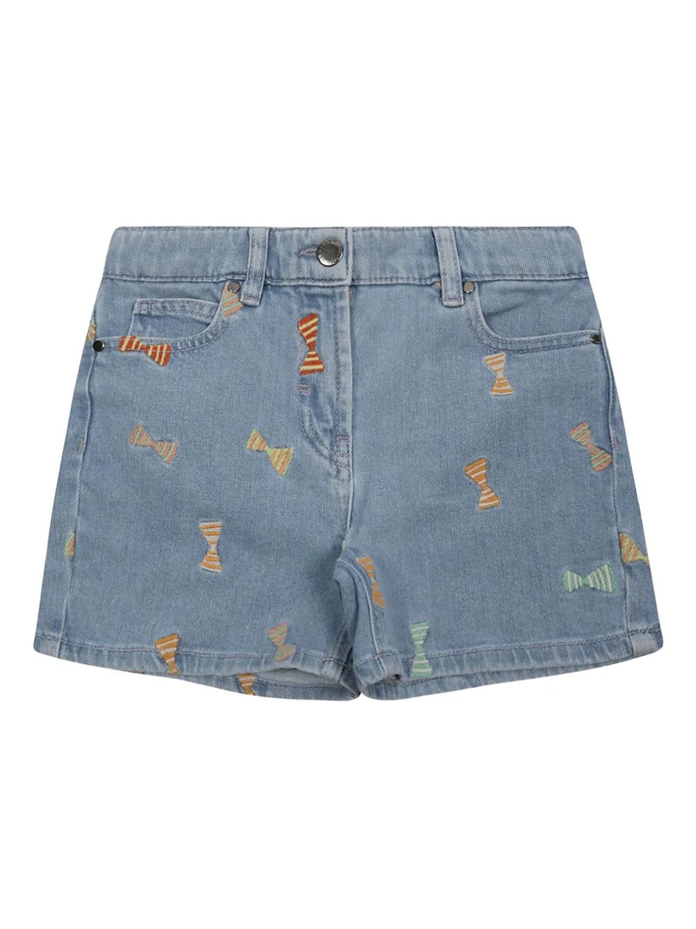 Stella McCartney Kids Shorts denim con fiocco - Blu