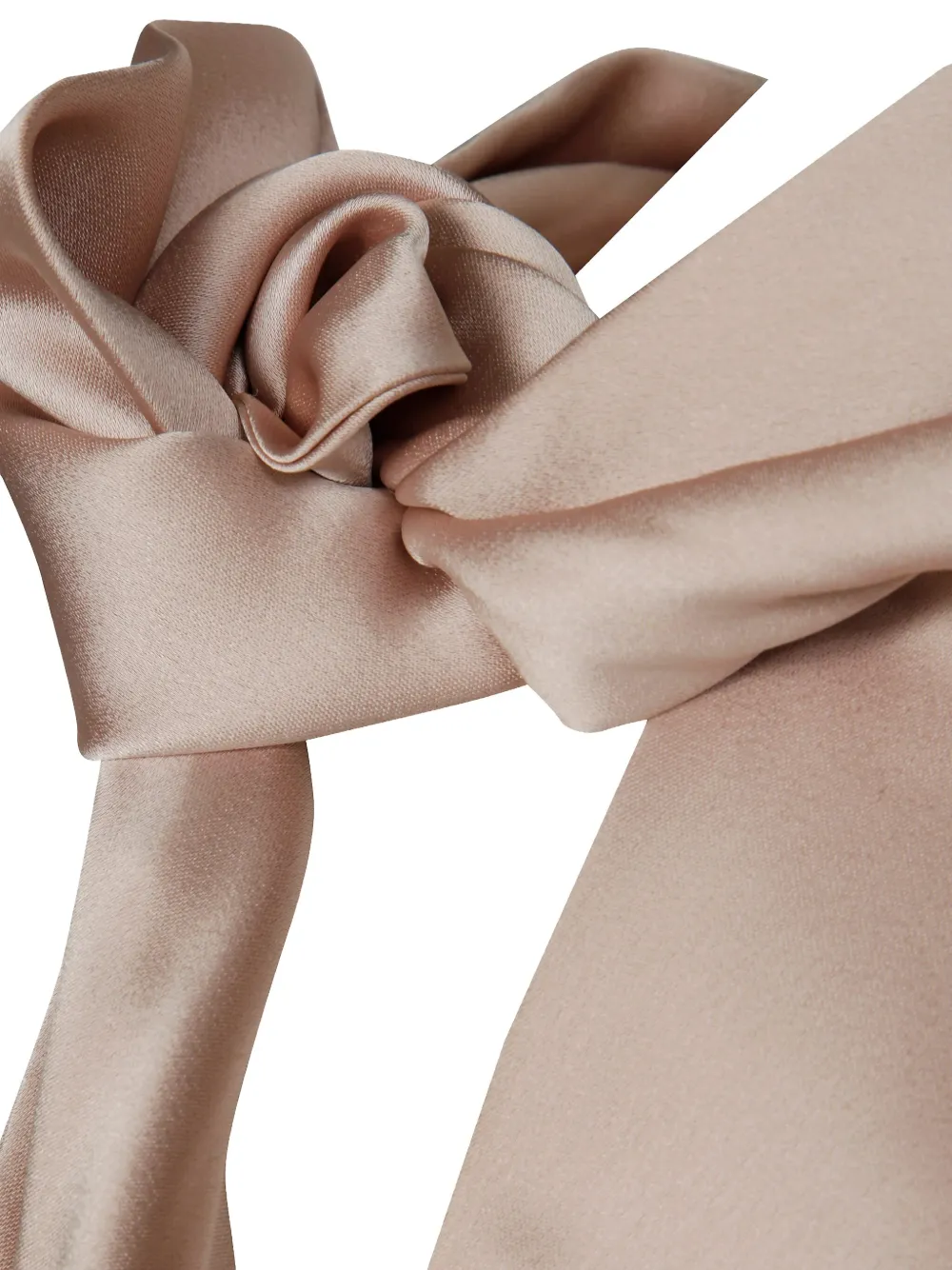 Fit Satin Midi Dress In Neutral