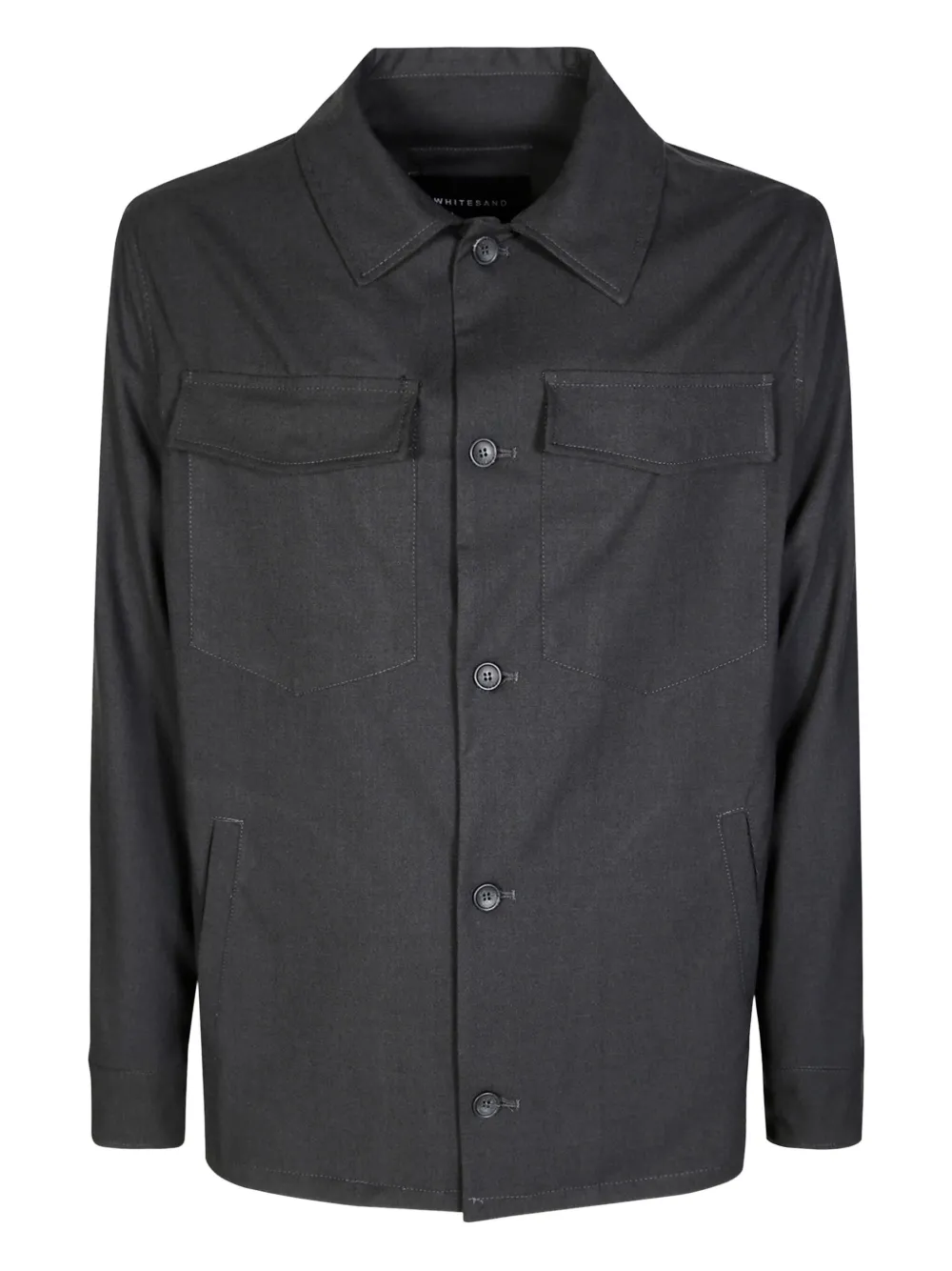 White Sand buttoned pockets overshirt | Grey | Image 1