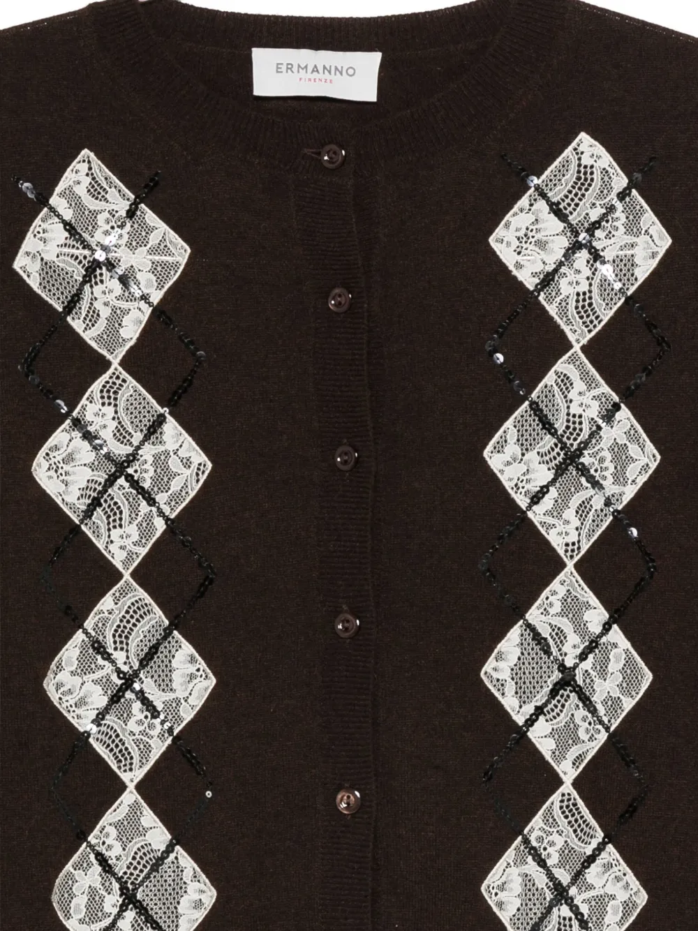 ERMANNO FIRENZE Vest met pailletten Bruin