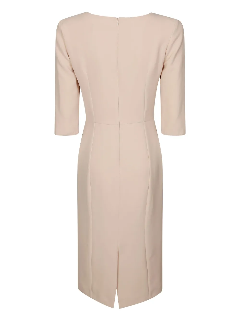 F.It Midi-jurk met diepe ronde hals - Beige