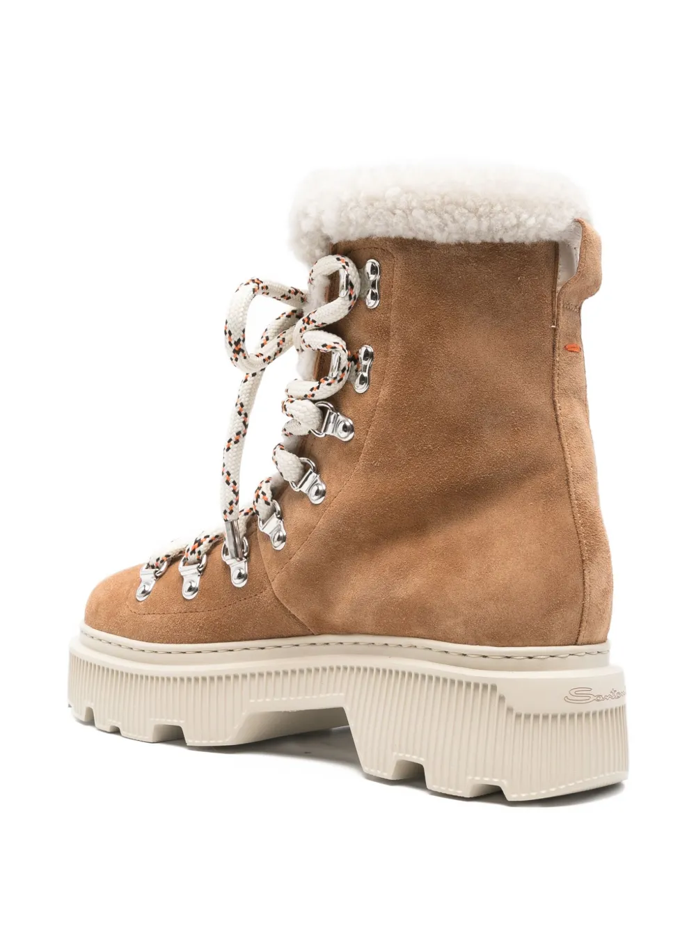 Santoni Houring Suede Boots In Brown