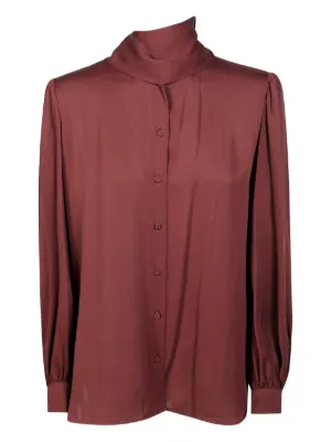 Max Mara ボウタイ シルクブラウス | ブラウン | FARFETCH JP